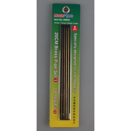 Tubos de latón Set Nº1, longitud 20cm, 8 piezas. Marca Trumpeter. Ref: 09942.