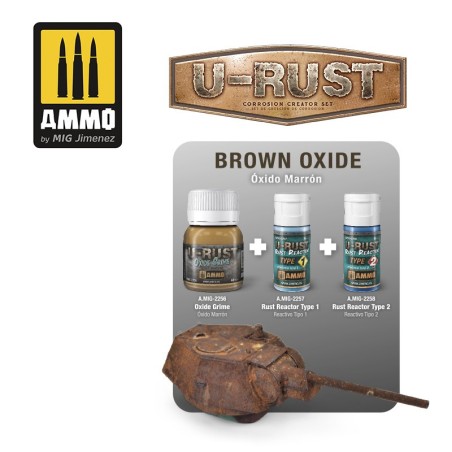 U-RUST Set de Creación de Corrosión. Marca Ammo of Mig Jimenez. Ref: AMIG7460.