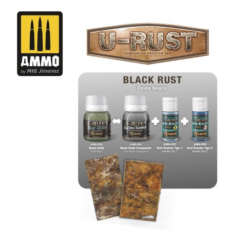 U-RUST Set de Creación de Corrosión. Marca Ammo of Mig Jimenez. Ref: AMIG7460.
