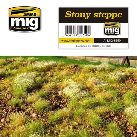ESTEPA PEDREGOSA. Dimensiones 230 x 130 mm. Marca Ammo of Mig Jimenez. Ref: AMIG8350.