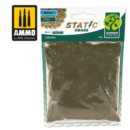 Hierba estática - Heno - 6mm. Marca Ammo of Mig Jimenez. Ref: AMIG8802.