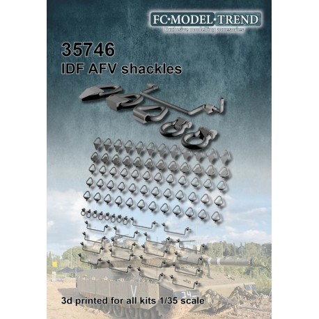 IDF AFV argollas y enganches. Escala 1/35, Impresos en 3d, Marca FCmodeltrend. Ref: 35746.