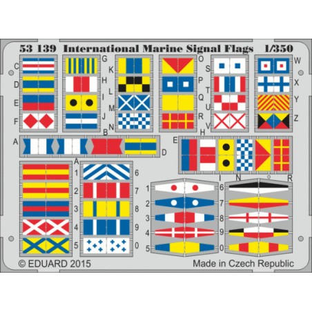 Fotograbado International Marine Signal Flags, Escala: 1:350. Marca Eduard. Ref: 53139.