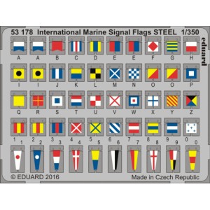Fotograbado International Marine Signal Flags STEEL, Escala: 1:350. Marca Eduard. Ref: 53178.
