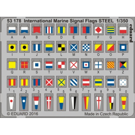 Fotograbado International Marine Signal Flags STEEL, Escala: 1:350. Marca Eduard. Ref: 53178.