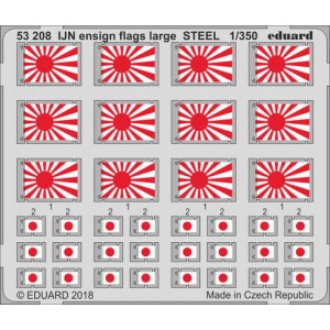 Fotograbado IJN ensign flags large STEEL, Escala: 1:350. Marca Eduard. Ref: 53208.