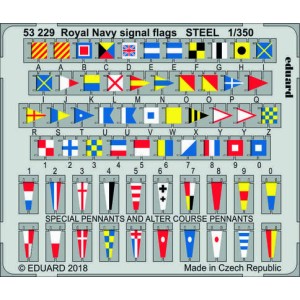 Fotograbado Royal Navy signal flags STEEL, Escala: 1:350. Marca Eduard. Ref: 53229.