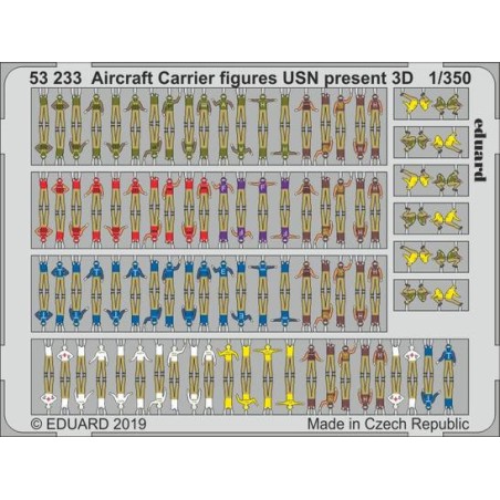 Fotograbado Aircraft Carrier figures USN present 3D, Escala: 1:350. Marca Eduard. Ref: 53233.