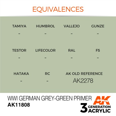 Acrílicos de 3rd, WWI German Grey-Green Primer – AIR. Bote 17 ml. Marca Ak-Interactive. Ref: Ak11808.