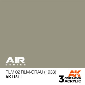 Acrílicos de 3rd, RLM 02 RLM-Grau (1938) – AIR. Bote 17 ml. Marca Ak-Interactive. Ref: Ak11811.