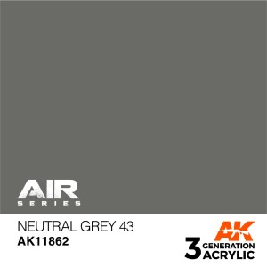 Acrílicos de 3rd,Neutral Grey 43 – AIR. Marca Ak-Interactive. Ref: Ak11862.