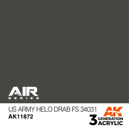 Acrílicos de 3rd,US Army Helo Drab FS 34031 – AIR. Marca Ak-Interactive. Ref: Ak11872.