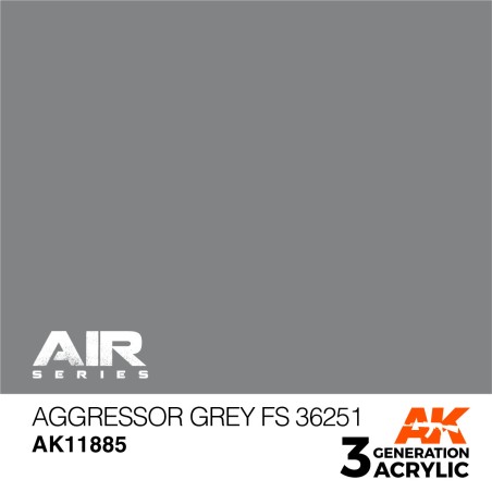 Acrílicos de 3rd,Aggressor Grey FS 36251 – AIR. Marca Ak-Interactive.  Ref: Ak11885.