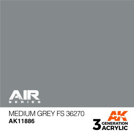 Acrílicos de 3rd,Medium Grey FS 36270 – AIR. Marca Ak-Interactive.  Ref: Ak11886.