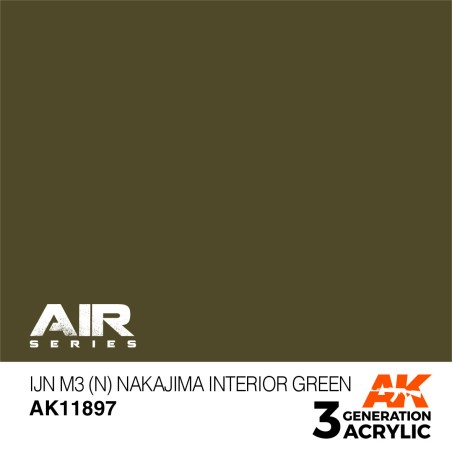 Acrílicos de 3rd, IJN M3 (N) Nakajima Interior Green – AIR. Marca Ak-Interactive.  Ref: Ak11897.