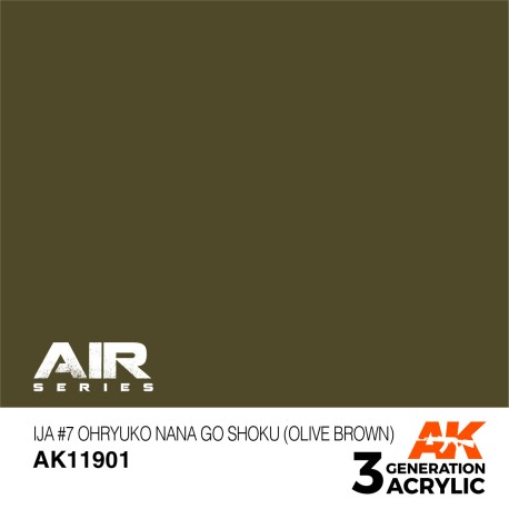 Acrílicos de 3rd, IJA 7 Ohryuko Nana Go Shoku (Olive Brown) – AIR. Marca Ak-Interactive.  Ref: Ak11901.