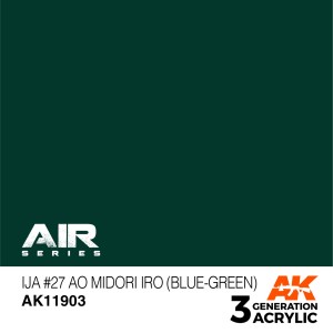 Acrílicos de 3rd, IJA 27 Ao Midori iro (Blue-Green) – AIR. Marca Ak-Interactive.  Ref: Ak11903.