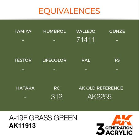 Acrílicos de 3rd,A-19f Grass Green – AIR. Marca Ak-Interactive.  Ref: Ak11913.