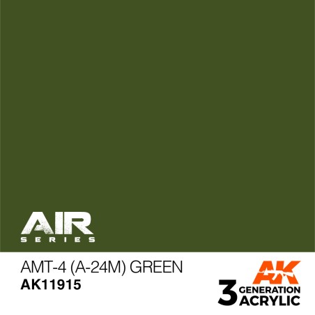 Acrílicos de 3rd,AMT-4 (A-24m) Green – AIR. Marca Ak-Interactive.  Ref: Ak11915.