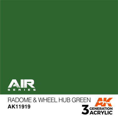 Acrílicos de 3rd,Radome & Wheel Hub Green – AIR.Marca Ak-Interactive.  Ref: Ak11919.