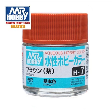 Mr.HOBBY AQUEOUS COLOR, Marron brillo. Bote 10 ml. Marca MR.Hobby. Ref: H7.