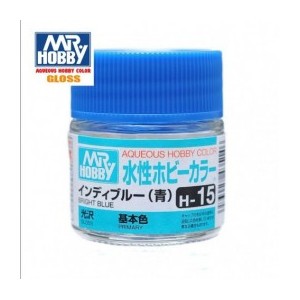 Mr.HOBBY AQUEOUS COLOR , Azul Luminoso Brillo. Bote 10 ml. Marca MR.Hobby. Ref: H15.