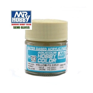 Mr.HOBBY AQUEOUS COLOR , Amarillo brillante . Bote 10 ml. Marca MR.Hobby. Ref: H313.