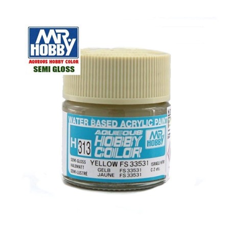 Mr.HOBBY AQUEOUS COLOR , Amarillo brillante . Bote 10 ml. Marca MR.Hobby. Ref: H313.