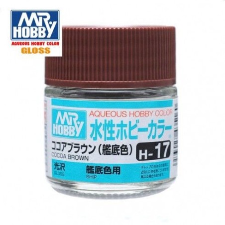 Mr.HOBBY AQUEOUS COLOR , Marron Caoba. Bote 10 ml. Marca MR.Hobby. Ref: H17.