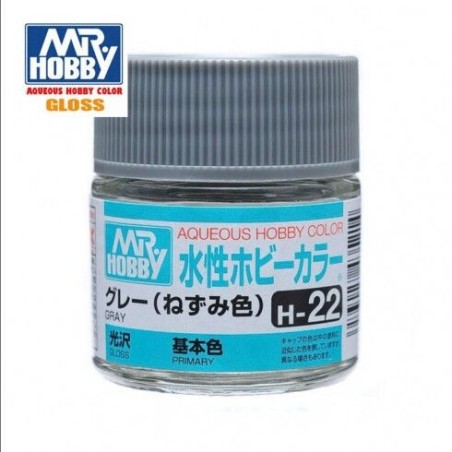 Mr.HOBBY AQUEOUS COLOR ,GRIS MEDIO. Bote 10 ml. Marca MR.Hobby. Ref: H22.