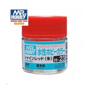 Mr.HOBBY AQUEOUS COLOR ,ROJO VIVO BRILLANTE. Bote 10 ml. Marca MR.Hobby. Ref: H23.