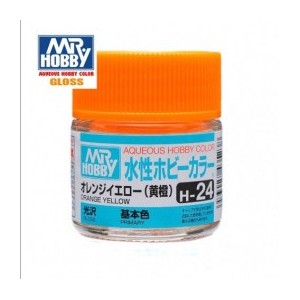 Mr.HOBBY AQUEOUS COLOR ,NARANJA LUMINOSO BRILLO. Bote 10 ml. Marca MR.Hobby. Ref: H24.