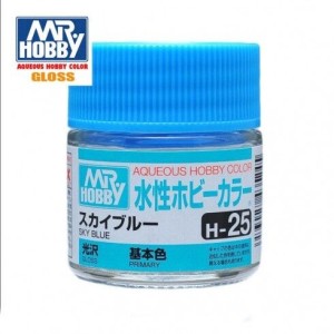 Mr.HOBBY AQUEOUS COLOR ,AZUL CIELO. Bote 10 ml. Marca MR.Hobby. Ref: H25.