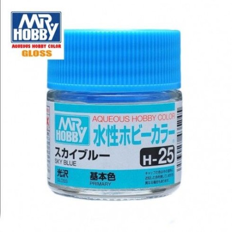 Mr.HOBBY AQUEOUS COLOR ,AZUL CIELO. Bote 10 ml. Marca MR.Hobby. Ref: H25.