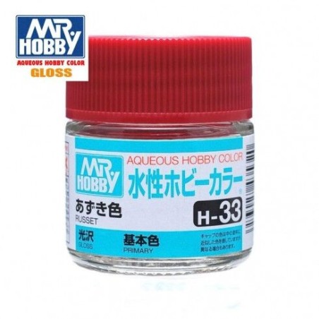 Mr.HOBBY AQUEOUS COLOR.MARRON ROJIZO, Bote 10 ml. Marca MR.Hobby. Ref: H33.