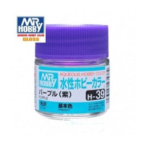 Mr.HOBBY AQUEOUS COLOR, PURPURA BRILLO, Bote 10 ml. Marca MR.Hobby. Ref: H39.