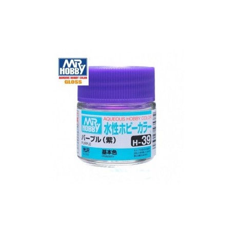 Mr.HOBBY AQUEOUS COLOR, PURPURA BRILLO, Bote 10 ml. Marca MR.Hobby. Ref: H39.