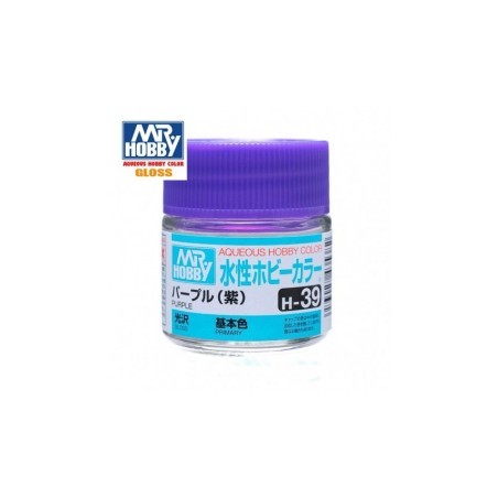 Mr.HOBBY AQUEOUS COLOR, PURPURA BRILLO, Bote 10 ml. Marca MR.Hobby. Ref: H39.