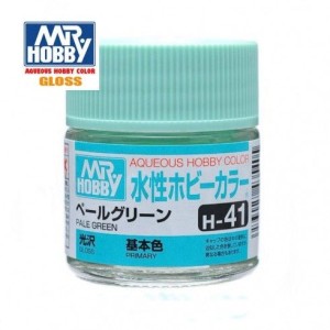 Mr.HOBBY AQUEOUS COLOR, VERDE PALIDO BRILLANTE, Bote 10 ml. Marca MR.Hobby. Ref: H41.