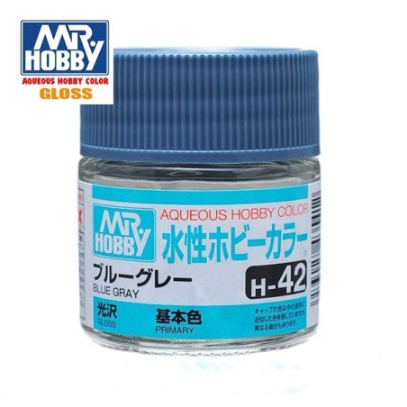 Mr.HOBBY AQUEOUS COLOR, AZUL BRILLANTE, Bote 10 ml. Marca MR.Hobby. Ref: H42.