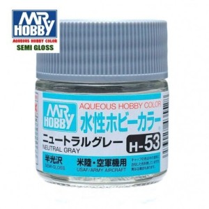 Mr.HOBBY AQUEOUS COLOR, GRIS NEUTRAL, Bote 10 ml. Marca MR.Hobby. Ref: H53.