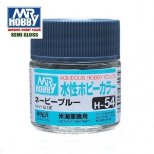 Mr.HOBBY AQUEOUS COLOR, AZUL MARINO, Bote 10 ml. Marca MR.Hobby. Ref: H54.