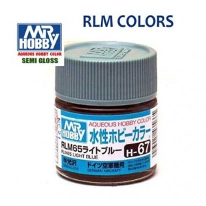 Mr.HOBBY AQUEOUS COLOR,AZUL CLARO  SATIMNADO, Bote 10 ml. Marca MR.Hobby. Ref: H67.