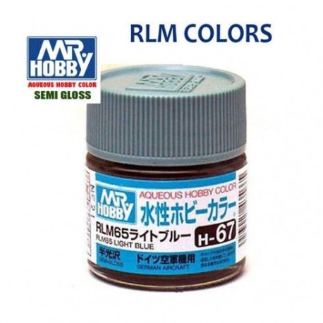 Mr.HOBBY AQUEOUS COLOR,AZUL CLARO  SATIMNADO, Bote 10 ml. Marca MR.Hobby. Ref: H67.