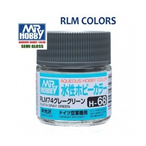 Mr.HOBBY AQUEOUS COLOR, GRIS OSCURO  SATINADO, Bote 10 ml. Marca MR.Hobby. Ref: H68.