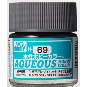 Mr.HOBBY AQUEOUS COLOR, GRIS VIOLETA, Bote 10 ml. Marca MR.Hobby. Ref: H69.