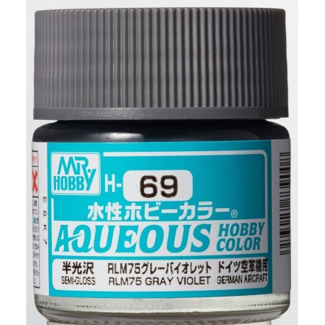 Mr.HOBBY AQUEOUS COLOR, GRIS VIOLETA, Bote 10 ml. Marca MR.Hobby. Ref: H69.