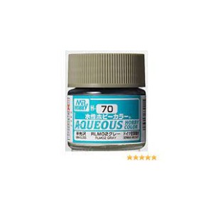 Mr.HOBBY AQUEOUS COLOR, GRIS SATINADO, Bote 10 ml. Marca MR.Hobby. Ref: H70.