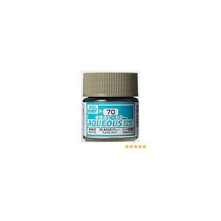 Mr.HOBBY AQUEOUS COLOR, GRIS SATINADO, Bote 10 ml. Marca MR.Hobby. Ref: H70.