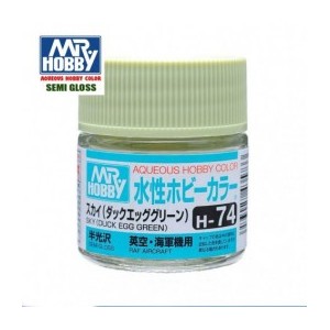 Mr.HOBBY AQUEOUS COLOR, CIELO SATINADO, Bote 10 ml. Marca MR.Hobby. Ref: H74.